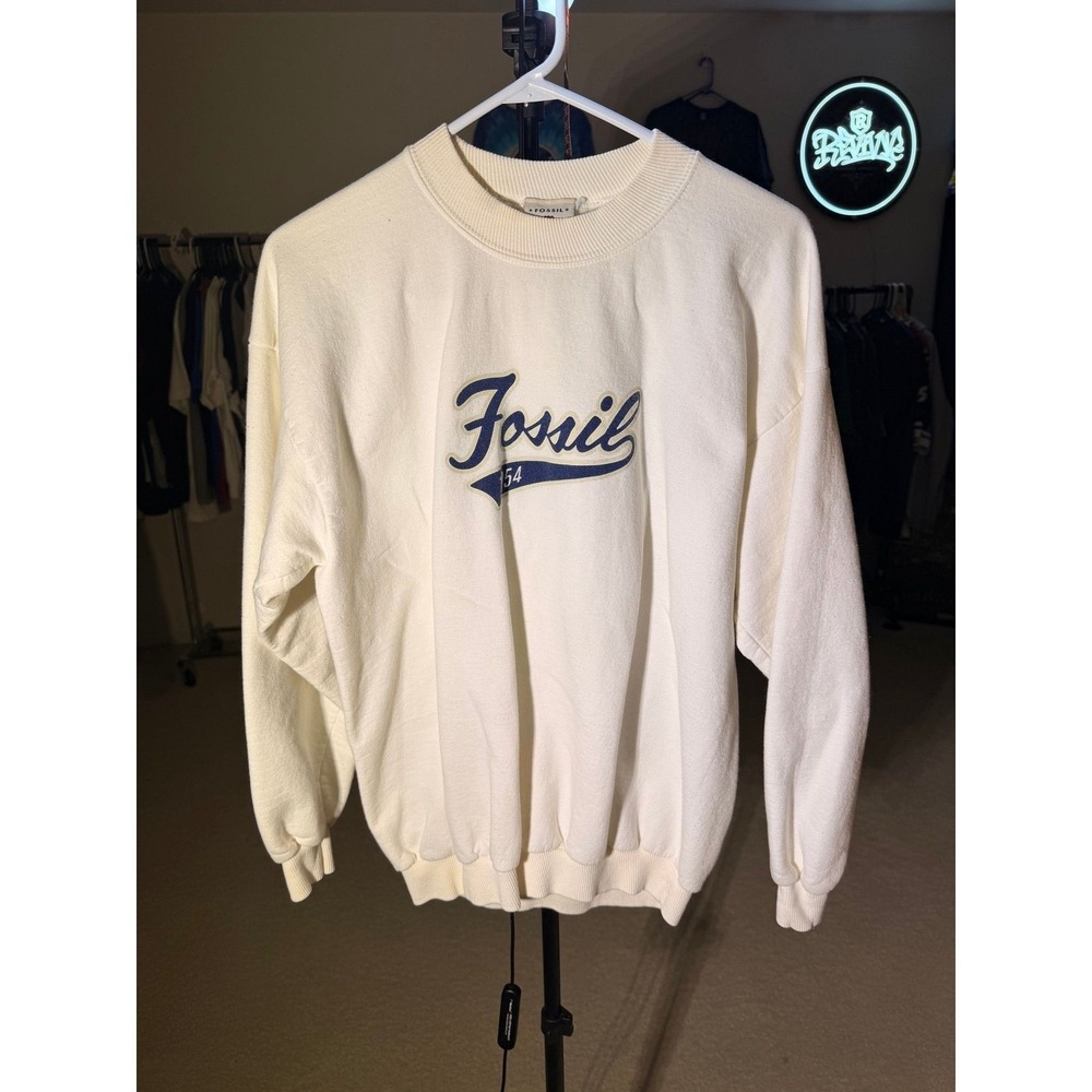 #81 -Vintage 90's Fossil Classic 1954‎ Crewneck Sweatshirt off white